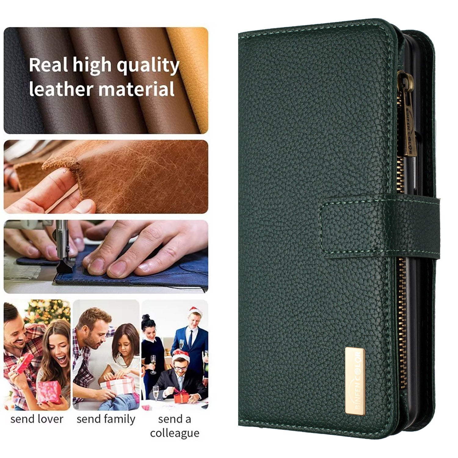 BINFEN COLOR kapsa na zip PU kožené pouzdro pro Samsung Galaxy Z Fold4 5G stojánek na peněženku Litchi Texture Kryt telefonu BINFEN COLOR kapsa na zip PU kožené pouzdro pro Samsung Galaxy Z Fold4 5G stojánek na peněženku Litchi Texture Kryt telefonu